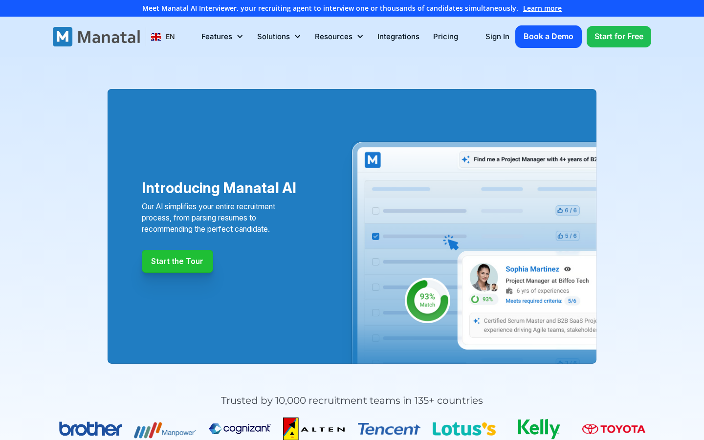 Let AI surface the best-fit candidates first — Manatal