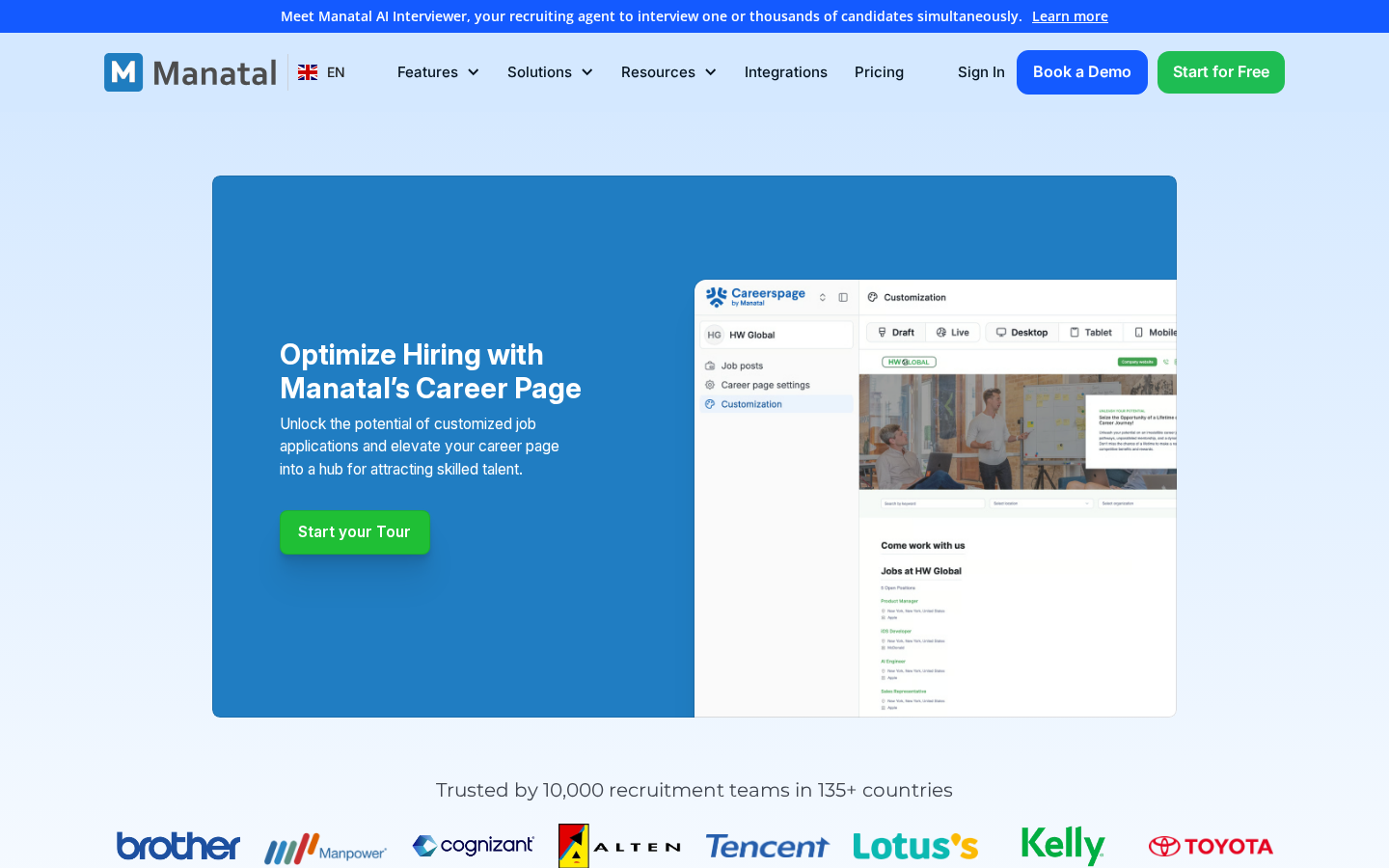 Manatal career pages