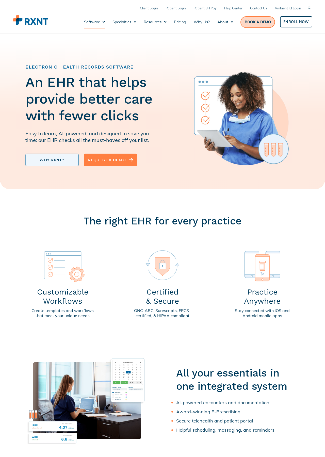 Document care faster with a flexible EHR — RXNT